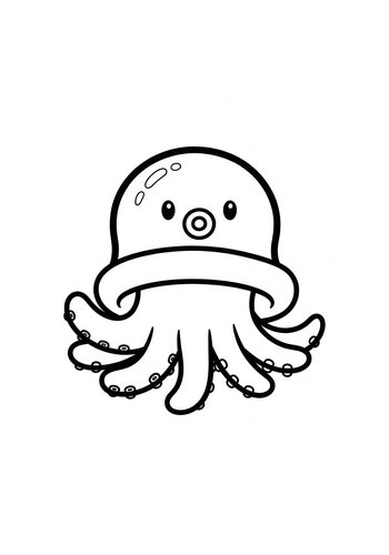 Cute Octopus Coloring Page For Kids