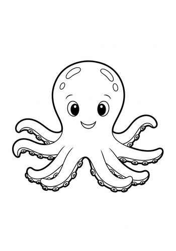 Cute Octopus Coloring Page For Kids