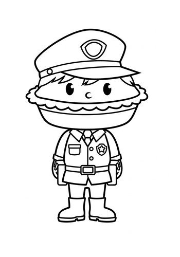 Cute Officer Coloring Page