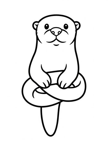 Cute Otter Coloring Page For Kids