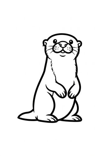 Cute Otter Coloring Page For Kids