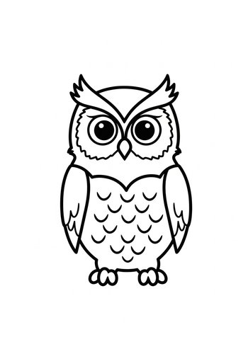 Cute Owl Coloring Page For Kids