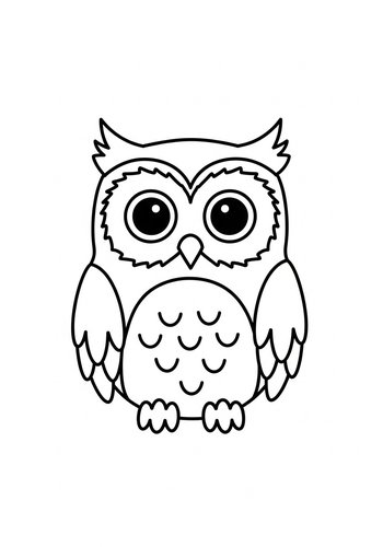 Cute Owl Coloring Page For Kids