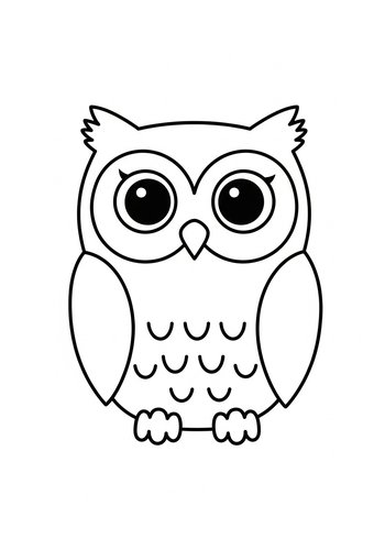 Cute Owl Coloring Page For Kids
