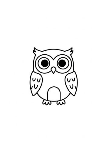 Cute Owl Coloring Page For Kids