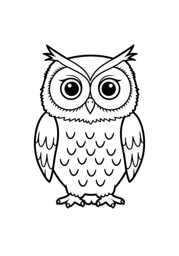 Cute Owl Coloring Page For Kids