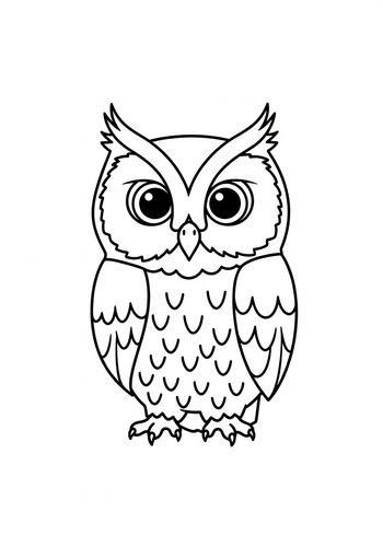 Cute Owl Coloring Page For Kids