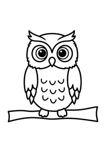 Cute Owl Coloring Page For Kids