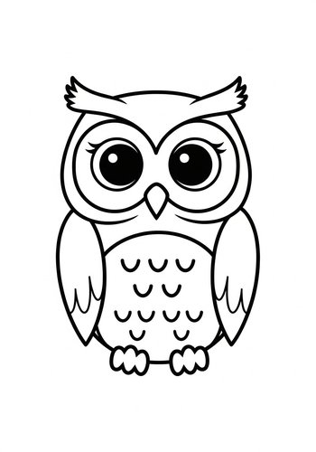 Cute Owl Coloring Page For Kids