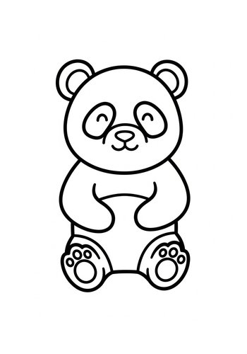 Cute Panda Coloring Page For Kids