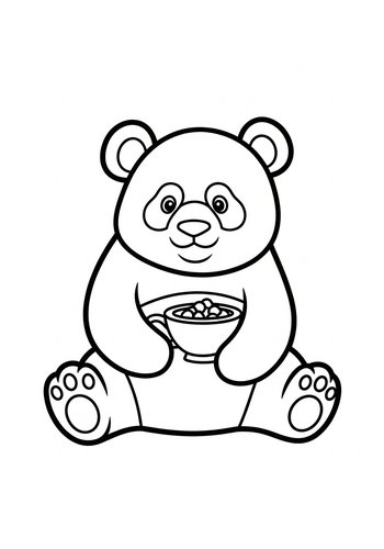 Cute Panda With Cocoa Coloring Page