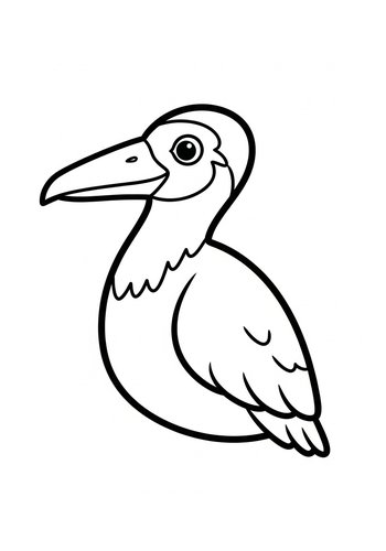 Cute Pelican Coloring Page For Kids