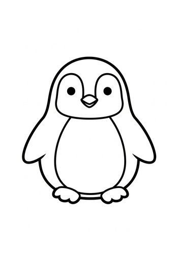 Cute Penguin Coloring Page