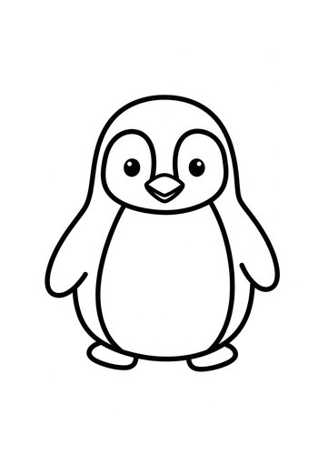 Cute Penguin Coloring Page For Kids