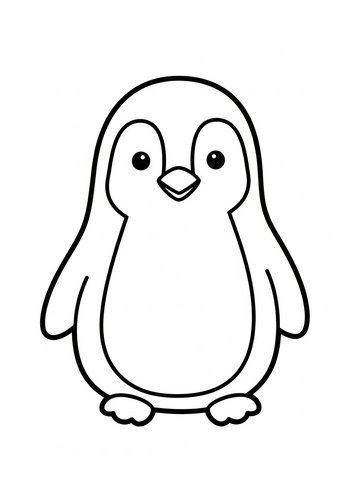 Cute Penguin Coloring Page For Kids