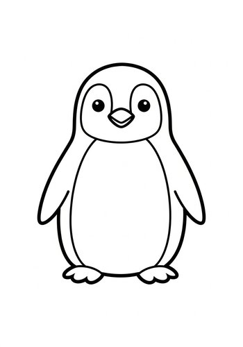Cute Penguin Coloring Page For Kids