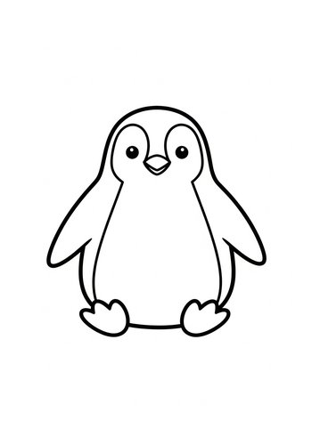 Cute Penguin Coloring Page For Kids