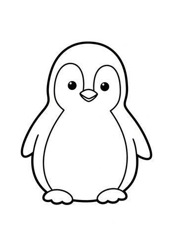 Cute Penguin Coloring Page For Kids
