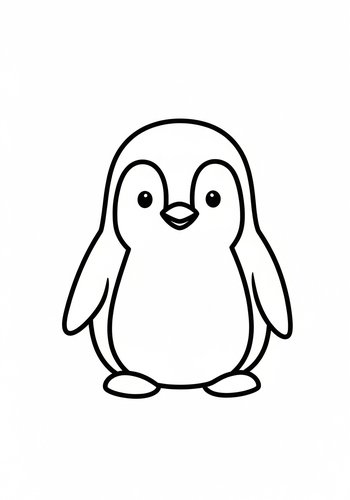 Cute Penguin Coloring Page For Kids