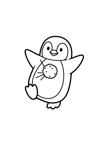 Cute Penguin Coloring Page For Kids