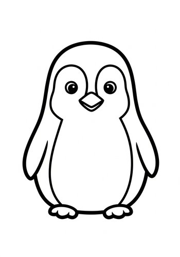 Cute Penguin Coloring Page For Kids
