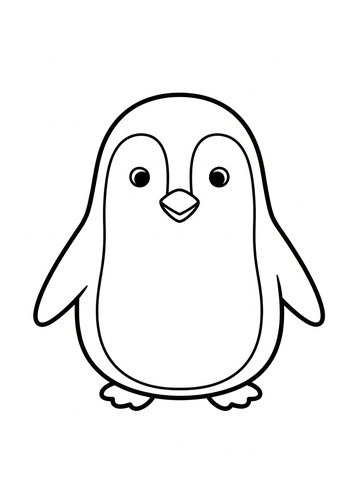 Cute Penguin Coloring Page For Kids
