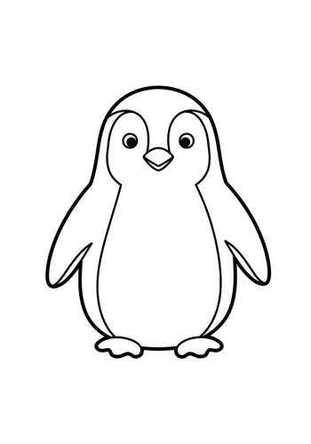 Cute Penguin Coloring Page For Kids