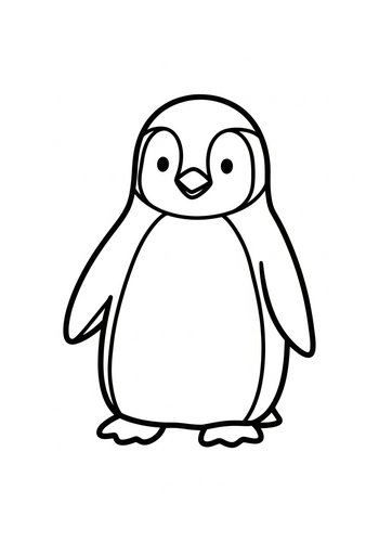 Cute Penguin Coloring Page For Kids