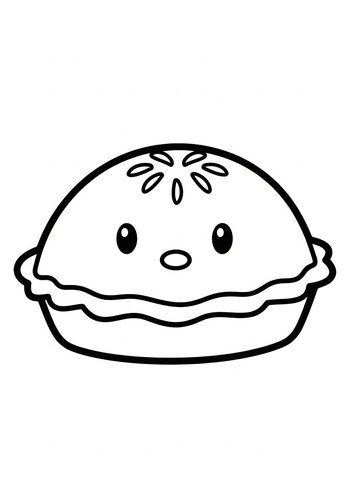 Cute Pie Coloring Page: Sweet Treat Fun