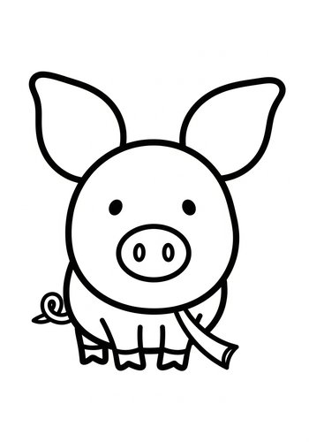 Cute Piglet Coloring Page: Oinktastic Fun