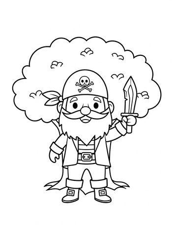 Cute Pirate Coloring Page For Kids