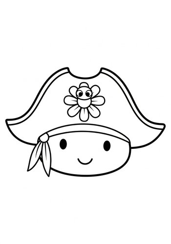 Cute Pirate Face Coloring Page