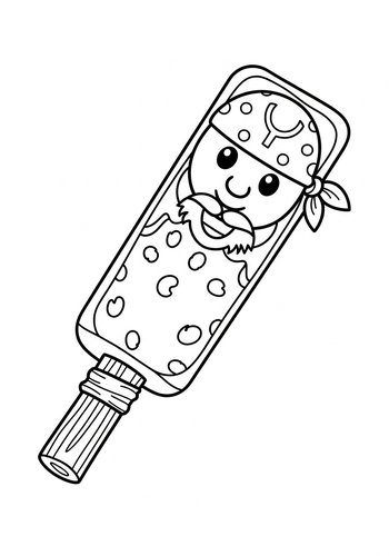 Cute Pirate Lollipop Coloring Page