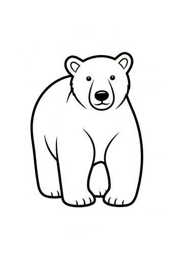 Cute Polar Bear Coloring Page