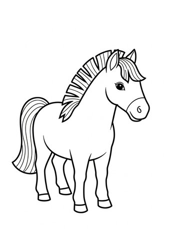 Cute Pony Coloring Page: A Majestic Stallion To Color