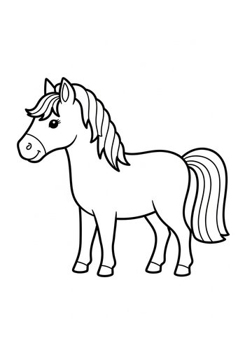 Cute Pony Coloring Page For Kids