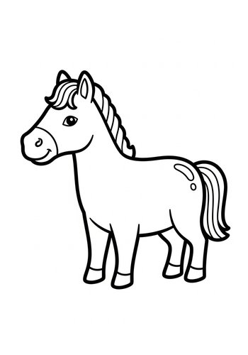Cute Pony Coloring Page For Kids