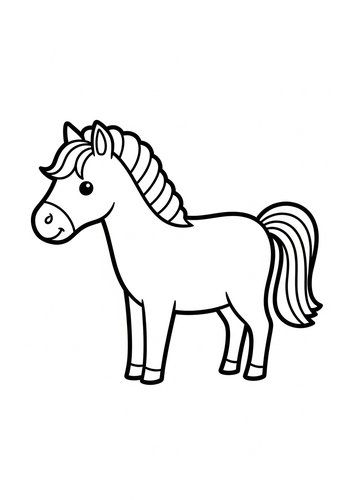 Cute Pony Coloring Page For Kids