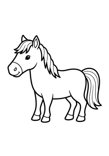 Cute Pony Coloring Page For Kids