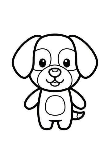 Cute Puppy Coloring Page - Printable Fun