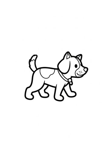 Cute Puppy Coloring Page: Adorable Canine Fun