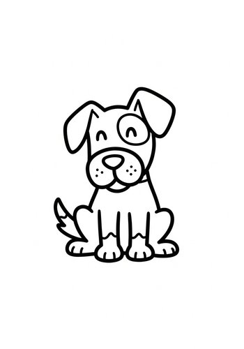 Cute Puppy Coloring Page For Kids