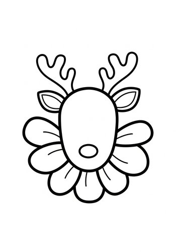 Cute Reindeer Coloring Page For Kids