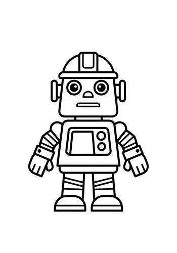 Cute Robot Coloring Page For Kids