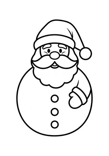 Coloring Page: Cute Santa Claus Coloring Page