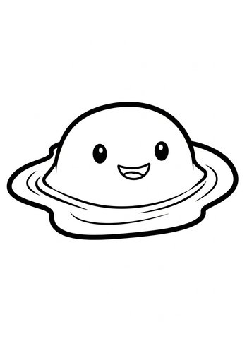 Cute Saturn Coloring Page For Kids