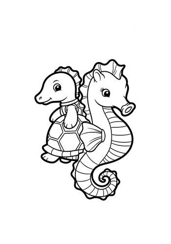 Cute Sea Friends Coloring Page