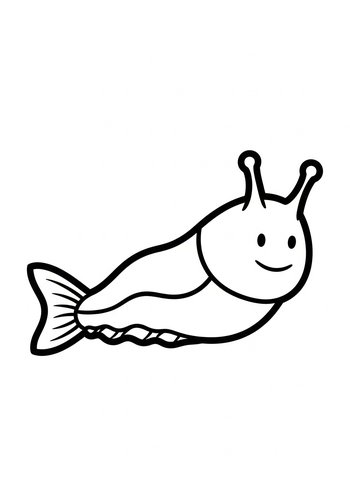 Cute Sea Slug Coloring Page