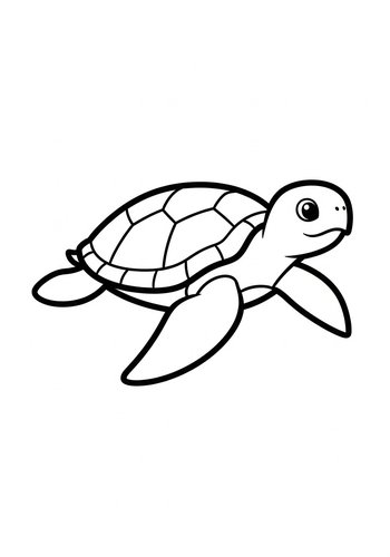 Cute Sea Turtle Coloring Page