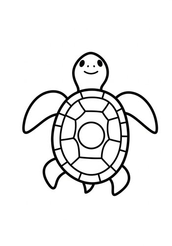 Cute Sea Turtle Coloring Page